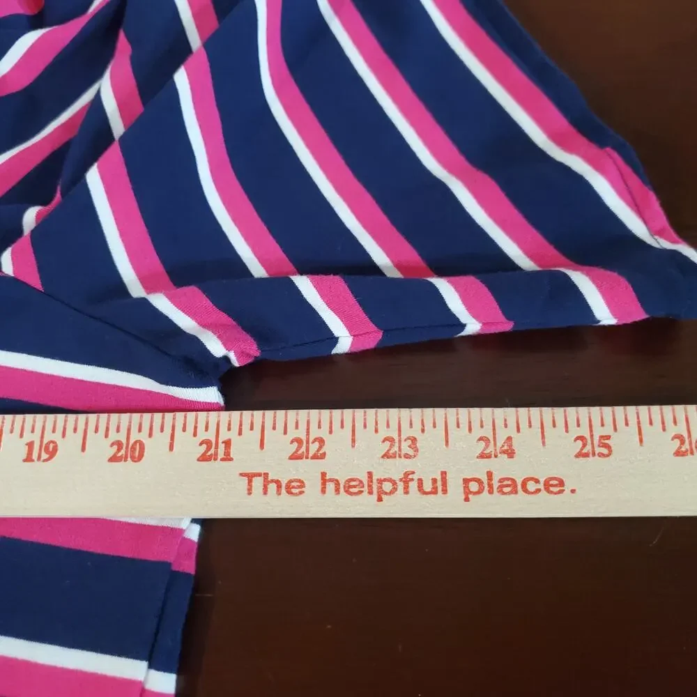 Chicos Womens Jersey Knit Stretchy Striped Top Maxi Skirt Set Size 1/2 M/L Blue - Picture 9 of 12